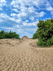 fine sand path on the west coast of Corfu, Greece