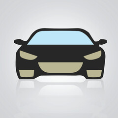 Car icons, vintage cars, unique icons, and a car logo with a silver background, Vector illustration