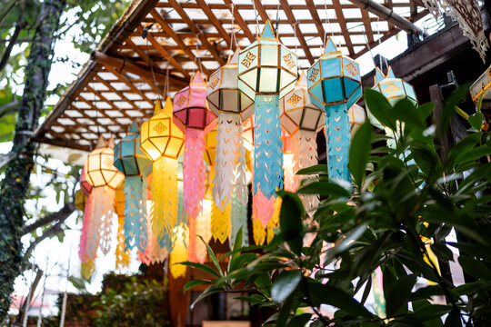 Decorative lanterns outdoors.