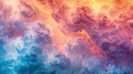 banner Surreal cloudscape with vibrant colors blending, dreamy sky