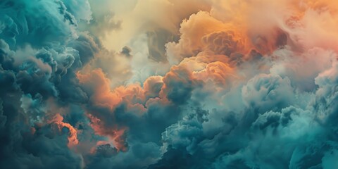 banner Surreal cloudscape with vibrant colors blending, dreamy sky