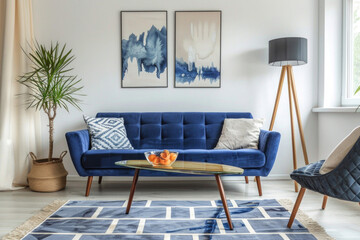 A minimalist living room interior