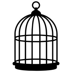 bird cage silhouette vector illustration