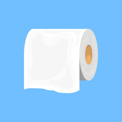 Toilet paper roll flat vector illustration on white background