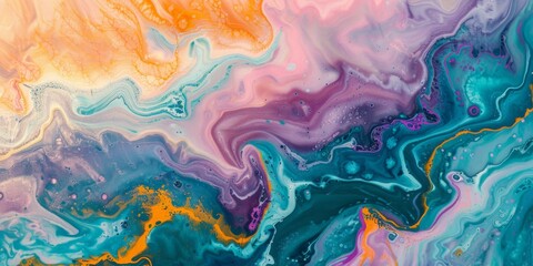 banner Colorful abstract marbled pattern, fluid art