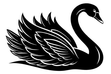 A silhouette swan vector style © AL