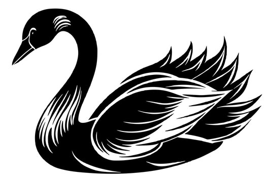 recommend clip art: A silhouette swan vector style