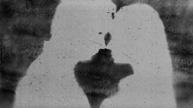 abstract artistic VJ Loop artwork with delicate vintage paper texture effect of couple about to kiss