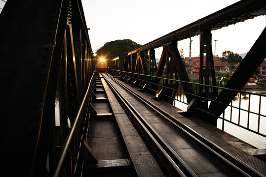 A train on the train tracks.