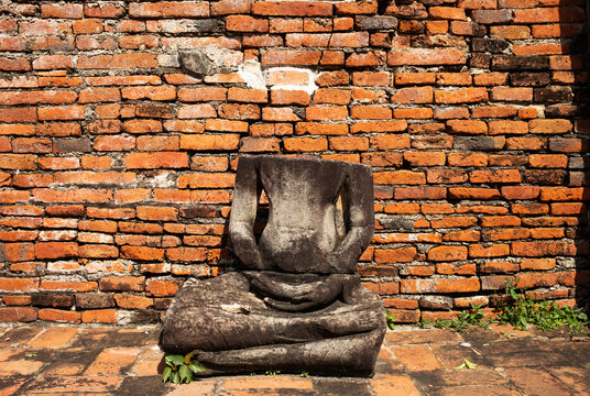 An ancient statue of Buddha.
