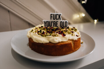Fuck you're old home baked birthday cake
