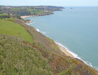 Aerial view of Slapton beach in Devon	