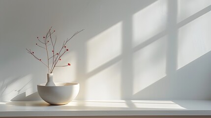 Minimalist Still Life with Soft Diffused Window Light in Clean and Simple Studio Setup