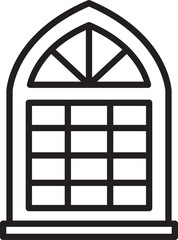 Arch Window Frame Line Icon

