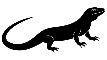 Obraz na płótnie Canvas monitor lizard silhouette vector illustration