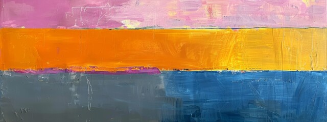 Vivid Horizontal Stripes in Abstract Painting
