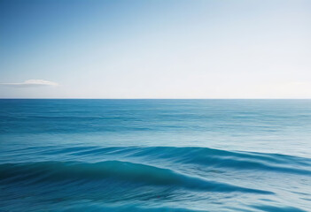 Obraz premium abstract blue and white ocean and sky with horizontal lines, blurred serene blue background