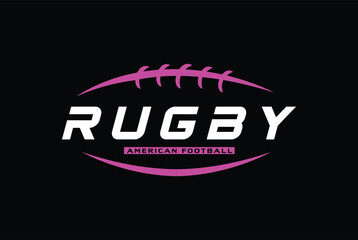 American Football badge logo vector - Rugby logo
