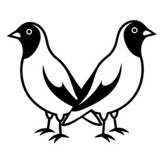 bird pair silhouette vector illustration
