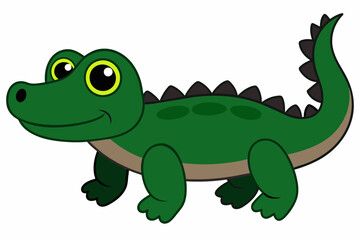 alligator Silhouette vector illustration white background 