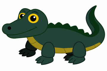 alligator Silhouette vector illustration white background 