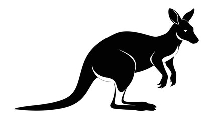 wallaby silhouette vector illustration - obrazy, fototapety, plakaty