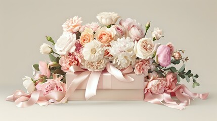 Luxurious Floral Display and Gift Box for Heartwarming Greetings