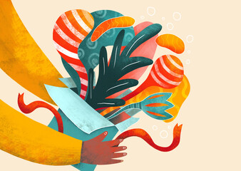 Concept of giving a magical gift