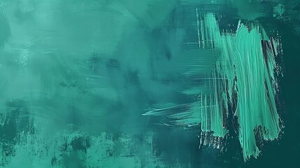 Teal and blue abstract painting.