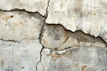 : Crack in worn concrete wall