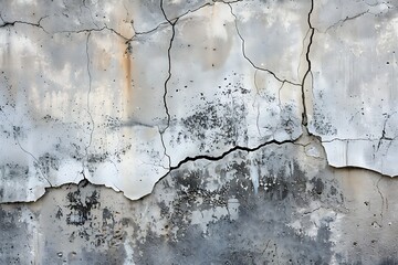 : Crack in worn concrete wall