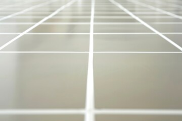: Crisp, white lines create a geometric grid on a light gray background.