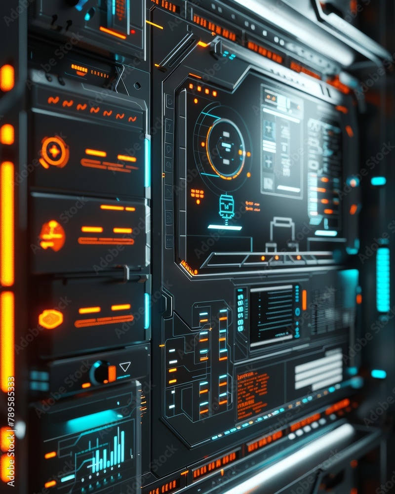 Aufkleber advanced digital security system interface for national technology day - no people