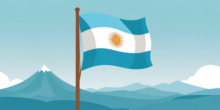 The flag of the national flag of Argentina. illustrating the celebration of Argentina's Independence Day