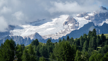 Amazing landscape to the Marmolada and its glaciers during summer time. It is the highest mountain...