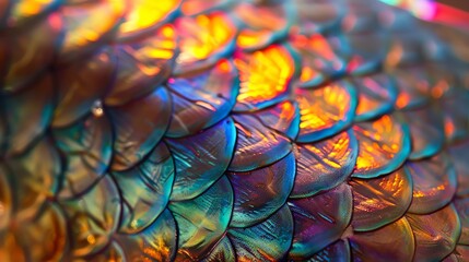 Colorful iridescent seashell close-up.