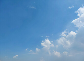 White clouds in blue sky background, nature photography, beautiful day wallpaper