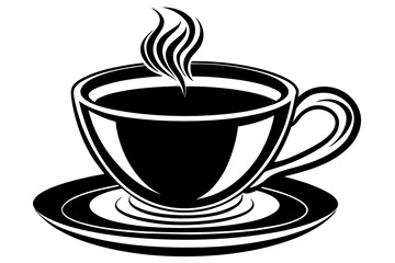 Obraz premium cup of coffee silhouette vector