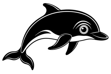 cute one dolphins on White Background