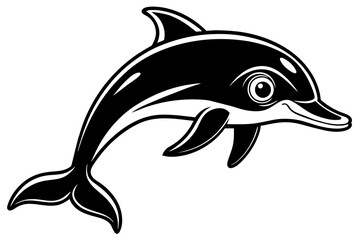 cute one dolphins on White Background