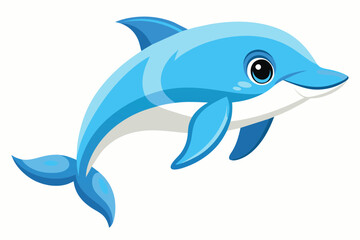 cute one dolphins on White Background