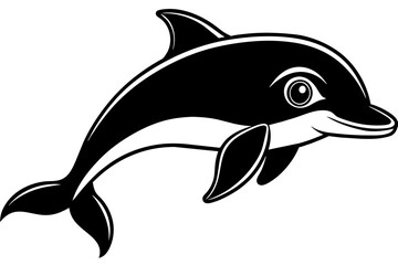 cute one dolphins on White Background