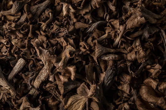 Dried black trumpet mushrooms