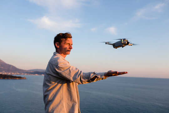 Man and drone