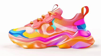 colorful sports sneaker on a white background