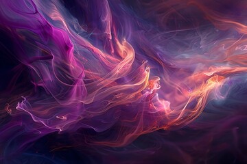 : Ethereal wisps of color dance across a dark void