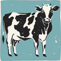 cow on a blue background