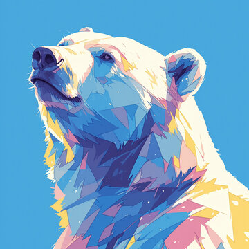 Bear badge for t-shirt design. Animal bear concept poster. Creative graphic design. Digital artistic artwork raster bitmap illustration. Graphic design art. AI artwork.