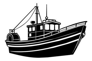 Fishing boat vector illustration white background