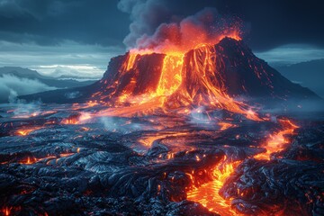 Dramatic volcanic eruption images - obrazy, fototapety, plakaty